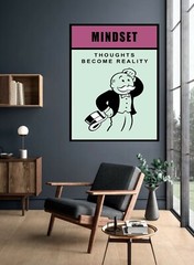 MINDSET Monopoly Quote Success Quote Work Art Decor Motivation POSTER CANVAS ed3