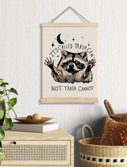Funny Motivational Raccoon Poster Wall Art Framed, Gifts for Raccoon 12×16 Inch