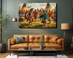 Native American Indian Pow Wow Dancing Apache’s In Arizona On Canvas or Poster