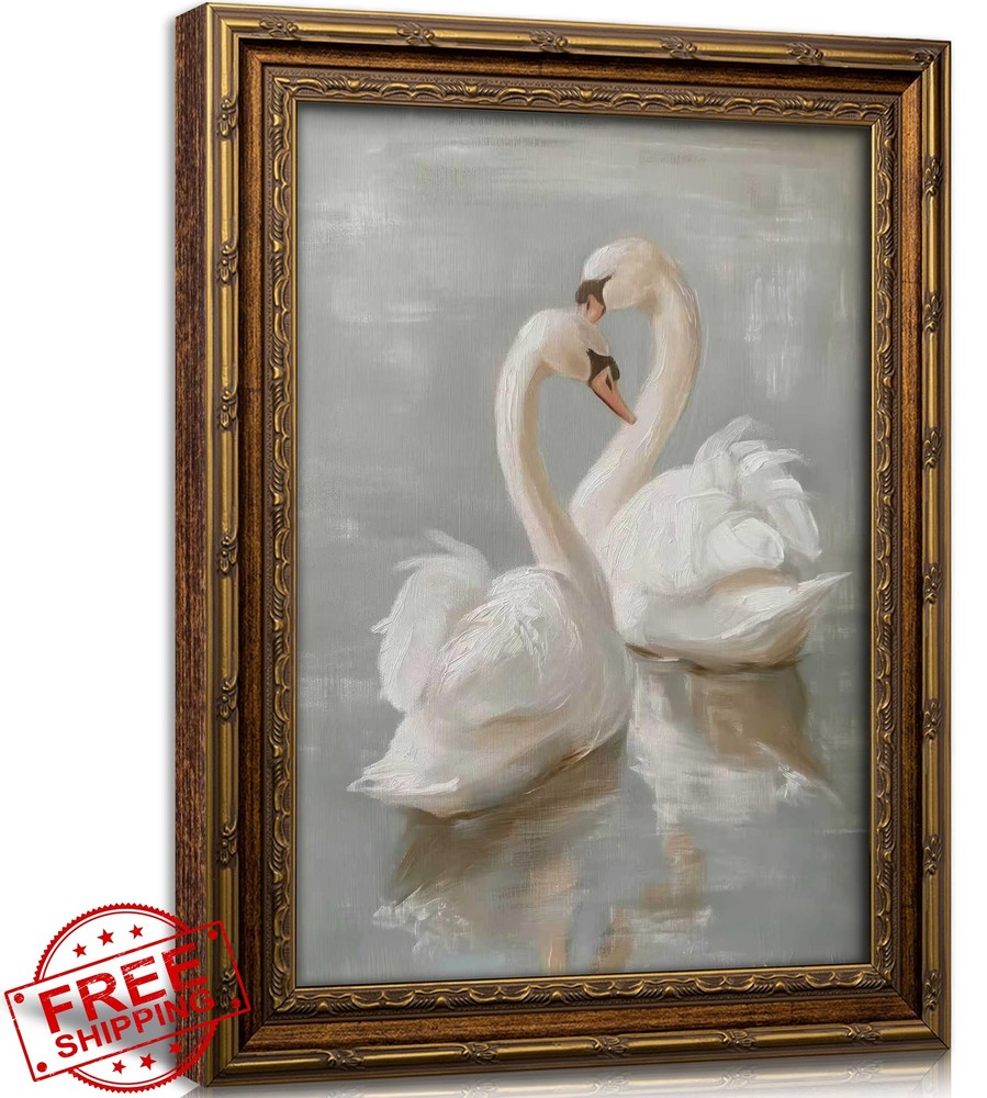 FXPFIT Gold Swan Wall Art 24″x16″
