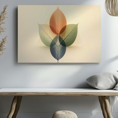Modern Abstract Leaf Canvas Wall Art Minimalist Nature-Inspired Wall Decor Print