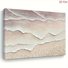Neutral Pink Wave Texture 3D Effect Canvas, Minimal Warm Kitchen Wall Art