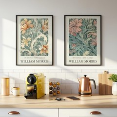 William Morris Floral Wall Art Set of 2 – Art Nouveau Botanical Prints