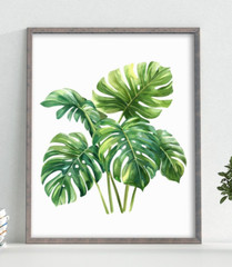 Botanical Wall Art Print, Greenery Print, Leaves Wall Art Decor, Nature Art