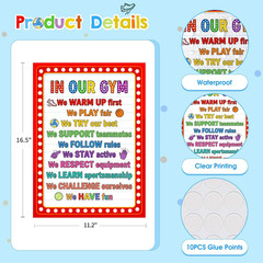 Physical Education Class Rules Poster – 11.2»X16.5» Colorful Gym Sport Poster