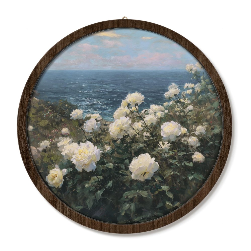 Vintage Spring Coastal Wildflower Wall Art, Beach Floral Picture Farmhouse, R…