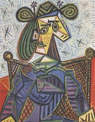PABLO PICASSO Woman Sitting in an Armchair 19.75″ x 15.75″ Offset Lithograph 199