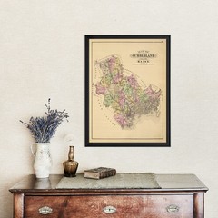Old Map of Cumberland County, ME 1885 – Vintage Maine Art