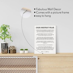 Inspirational Our Deepest Fear Poem Canvas Painting Framed Wall Art Decor for…