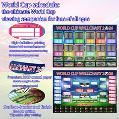 World Cup Poster 2026 Schedule Wall Chart Soccer Decor