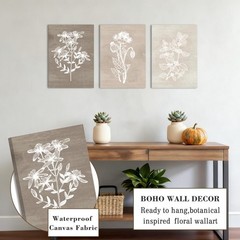 Neutral Botanical Plant Canvas 6 Pieces Rustic Farmhouse Wall Art Living Room