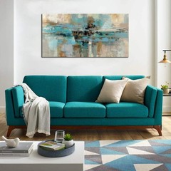 DZL Art A74762 Canvas Prints Abstract Wall Art Print Paintings Blue and Brown…