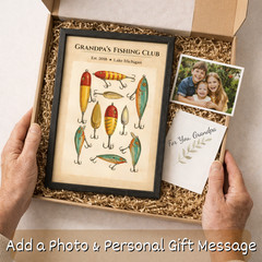 Personalized Fishing Gift for Dad or Grandpa Custom 11×17 Framed Wall Art