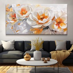 Large Wall Art For Living Room Floral Wall Artwork Modern Canvas Art Wall Dec…