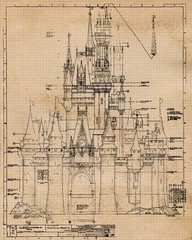 Classic Theme Park Rides Patent Prints 6 (8×10) for Home Disney Work Office Fans