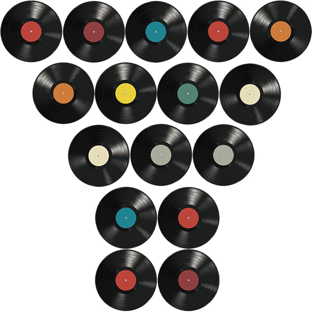 16 Pcs Vinyl Wall Decor Vintage Record Label Peel and Stick Stickers Music