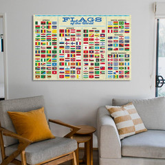 CYPGTBCK Flags of The World Classroom Educational Poster 18″L x 12″W, 5