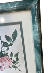 Vintage Botanical Rose Print Forest Green Marble Print Frame, Set of 2 90s Decor