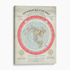Flat Earth Map Alexander Gleason’s New Standard Map Canvas Wall Art Print