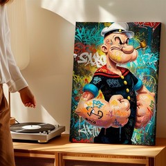 Canvas Graffiti Sailor Cartoon Character Poster Colorful Urban Street Print