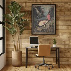 RETRO AXOLOTL Wall Art Print, SALAMANDER Flower Poster, Amphibian Animal Decor