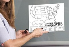United States Map – USA Poster, US Educational – with 2 8.5″ x 11″, White