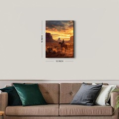 Western Cowboy Wall Art Sunset Wall Decor Desert Landscape Picture Canvas Prints