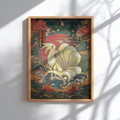 Ninetales Pokémon Poster | Fire Type Fan Art Wall Art Print