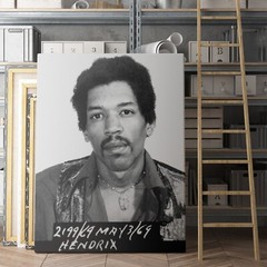 Jimi Hendrix Prison Mug Shot 1960s Jail Head Shots Music Canvas Wall Art Print
