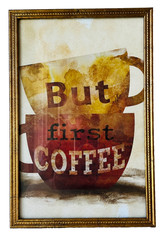 4 Coffee & Love Themed Wall Art for Restaurant Cafe Kitchen Framed Pictures Java