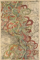 30″ x 45″, Fisk Mississippi River Map, Fine Art Print, River Meander, Sheet 6