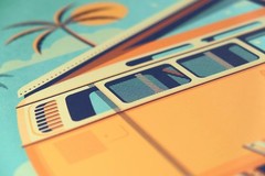 DKNG Laguna (20″x16″ VW Bus, Beach Camper, Silkscreen Art Print/Poster)