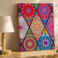 Colorful Mandala Canvas Wall Art Abstract Boho Pattern Decorative Print