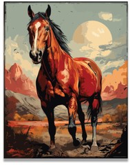 Horse Poster Art for Bedroom Horse Prints Wall Decor 11×14 Inches (Unframed)
