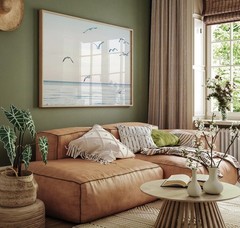 Muted Modern Seascape Poster Coastal Birds Beach Wall Art