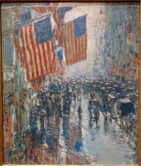 Frederick Childe Hassam – Rainy Day Fifth Avenue – New York – Art Print 1916