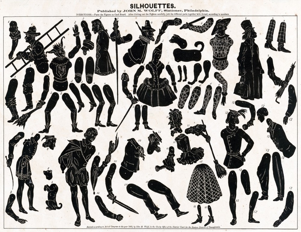Wall Decor Poster.Home Room interior.Victorian Silhouettes.Children cutout.11628