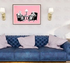 Banksy Grannies Canvas Wrap Floating Canvas Poster Framed Decor Acrylic Print