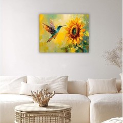 Colorful Sunflower Wall Art Country 18″L x 12″W, Canvas