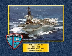 USS MIDWAY CV41 8.5 X 11 Custom Personalized Print of US Navy Gift Idea