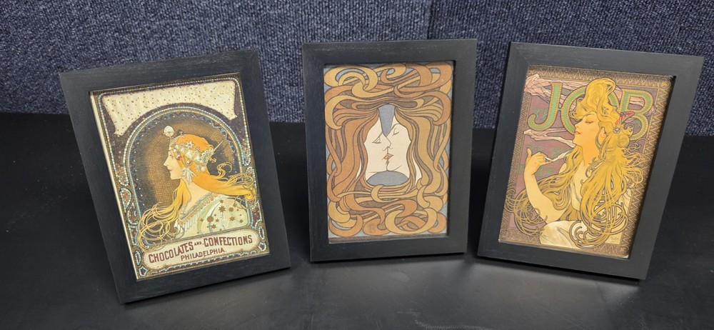 Job Papers Boho Style Art Print 3 Piece Set Framed For Wall Or Tabletop 5×7 Size