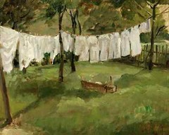 Vintage Laundry Line Wall Art Print on Canvas Fine Art Decor