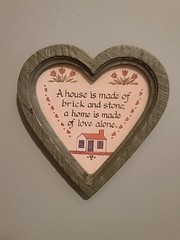 Vintage Heart Framed Home Is Made Of Love Art County Farmhouse Cottage 8×8