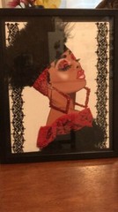 Hand crafted elegant black red and white Diva Canvas 