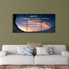 Motivational Quotes Canvas Wall Art Inspirational Ability Motivation Attitude…