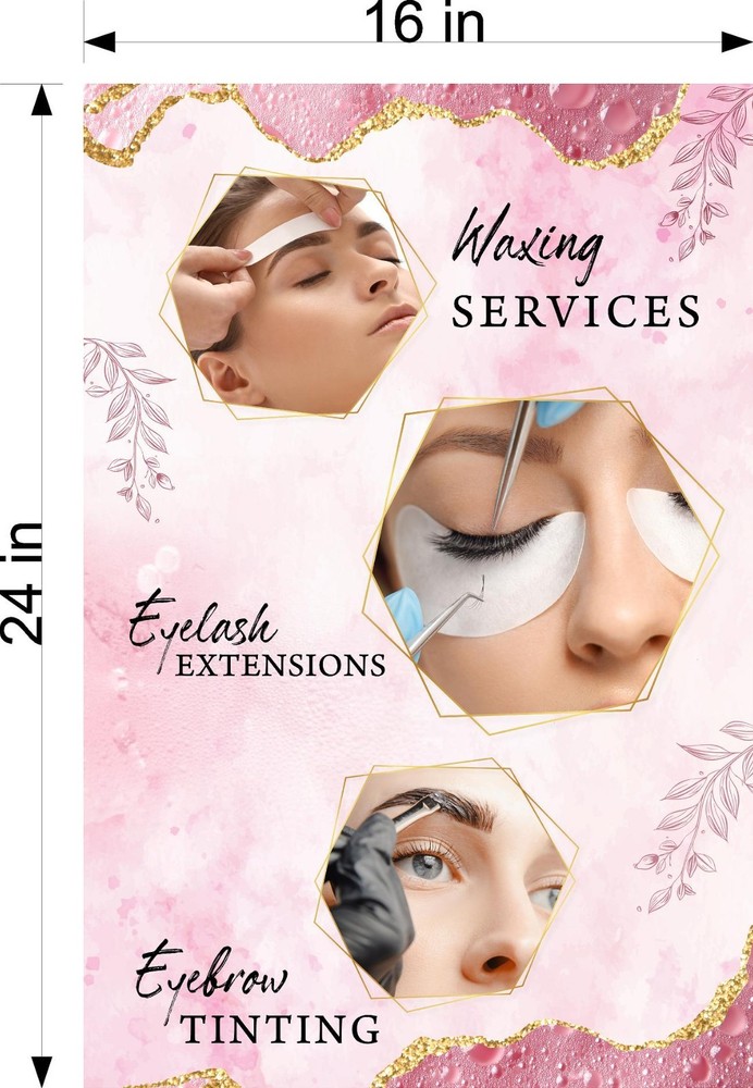 Salon 86 Photo-Realistic Paper Poster Wax Eyebrow Eyelash Non-Laminate Vertical
