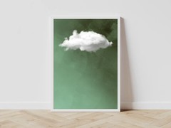 Sage Green Cloud Poster Abstract Minimalist Wall Art Living Room Decor