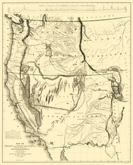 Historic State Map – Oregon Upper California – Weber 1848 – Vintage Wall Art