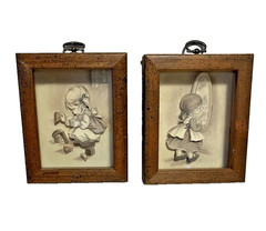 Vintage 3D Children Girl Shadow Box Framed Table Or Wall Mount wall art picture