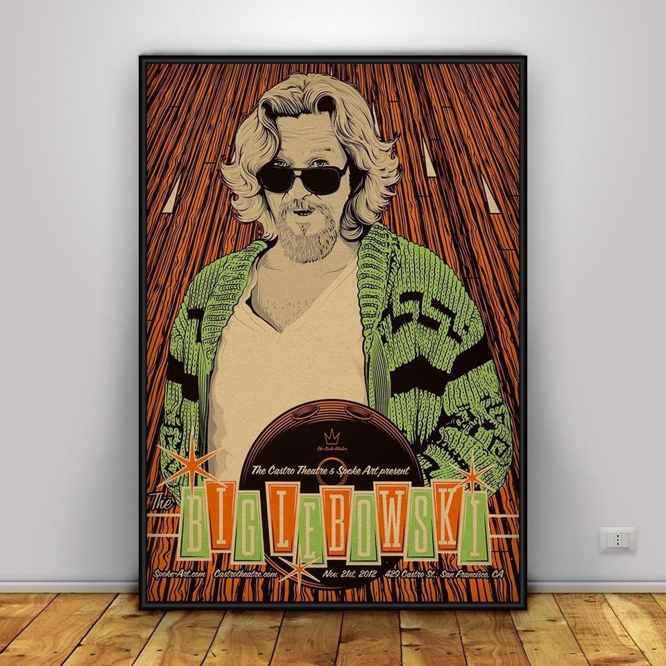 The Big Lebowski Poster, Coen brothers Wall Art, Jeff Bridges Movie Decor